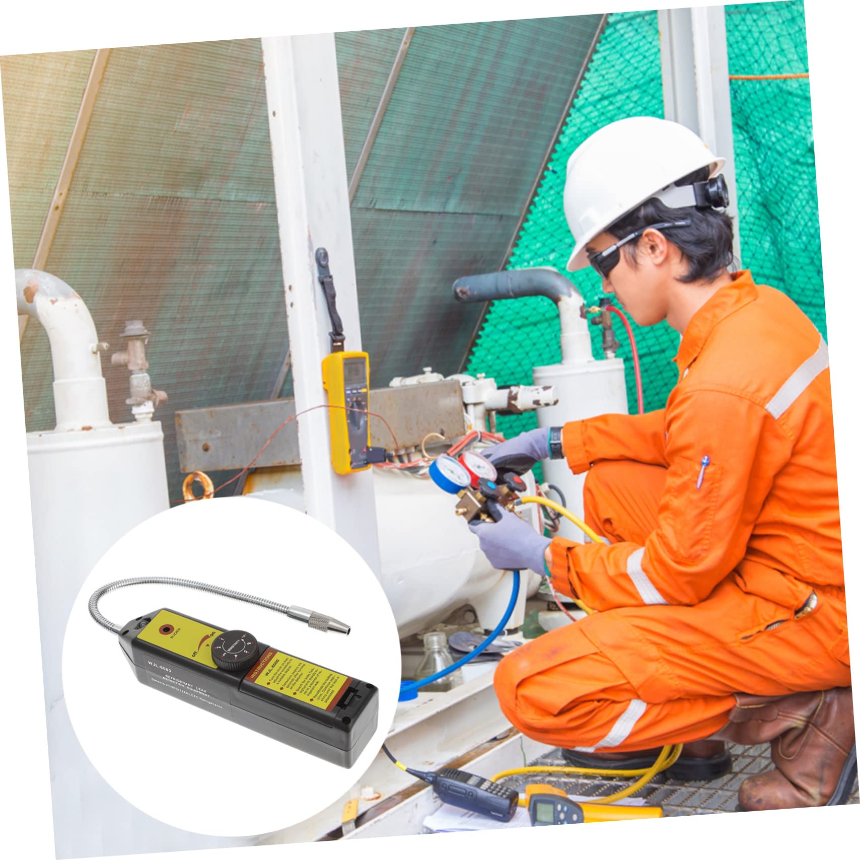 Tofficu 2 Stück Kältemittel Lecksucher mit Einstellbarer Sensitivität Elektronischer Halogen Tester für HVAC Systeme Langlebiger Batteriebetrieb Automatische Kalibrierung Präzises
