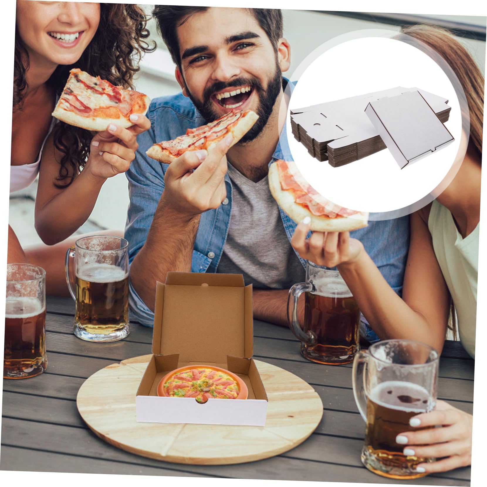 Zerodeko Wielokrotnego Użytku Pudełka Na Pizzę 30 Sztuk 6-calowe Tekturowe Pudełka Na Wynos Nadające Się Do Recyklingu I Zapewniające Świeżość