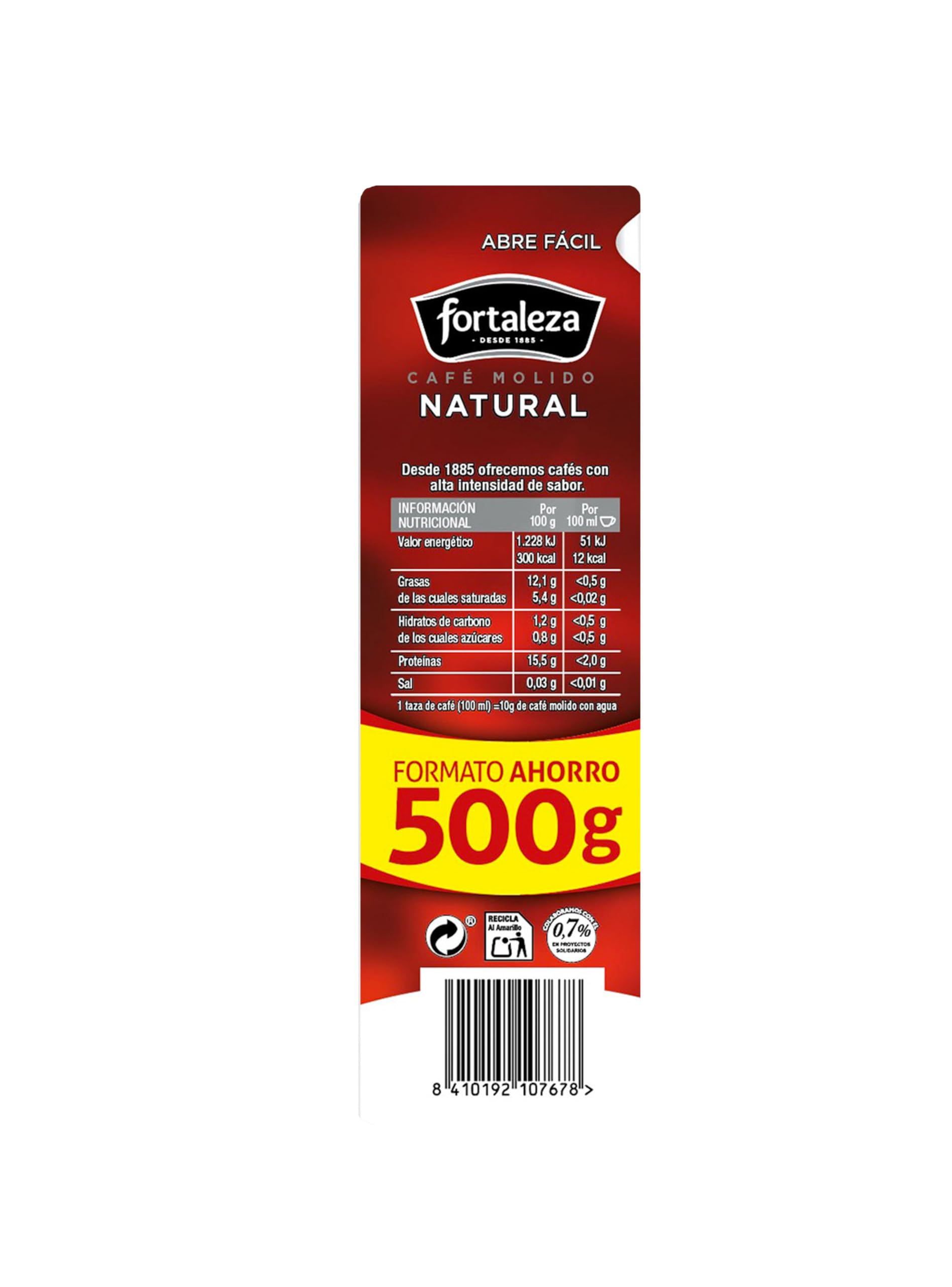 CAFÉ FORTALEZA Café Molido Natural Arábica con Sabor Suave y Matices Herbales - Pack 500g x 6 Total 3kg - Café Molido Filtro Émbolo Express Intensidad 8/12 - Café Diario Elegante y Equilibrado