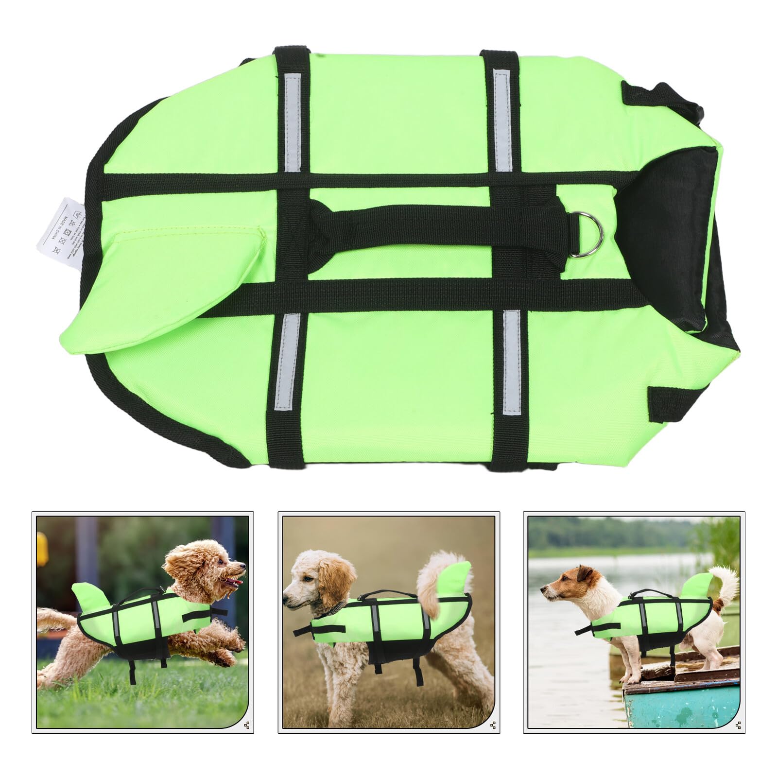 WOONEKY Reflektierende Hundesicherheitsweste aus Polyester mit Verstellbarem Sitz für Outdoor Aktivitäten Grün