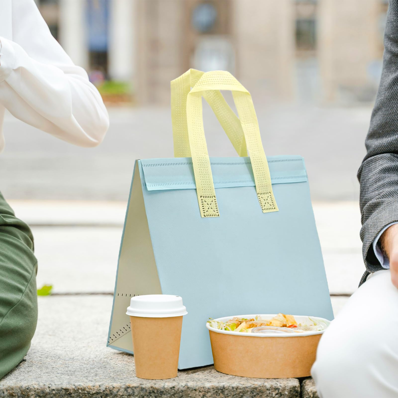 120 bolsas aisladas para llevar a granel en bolsa de almuerzo con aislamiento térmico para alimentos fríos calientes, pizza, café, leche, té, bolsa térmica para catering, restaurante, picnic (9.5 x