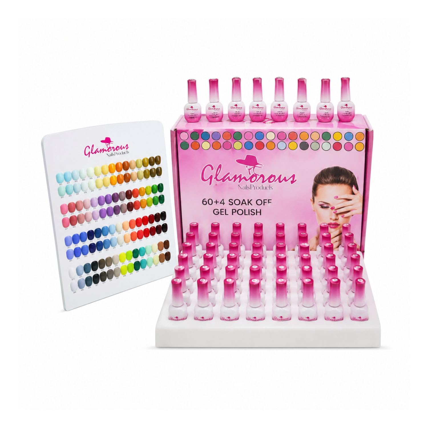 Glamorous Nails Soak-Off Gel Nail Polish Kit, 60+4 Colors UV LED Gel Nail Paint Set for Salon & Home-picture-51