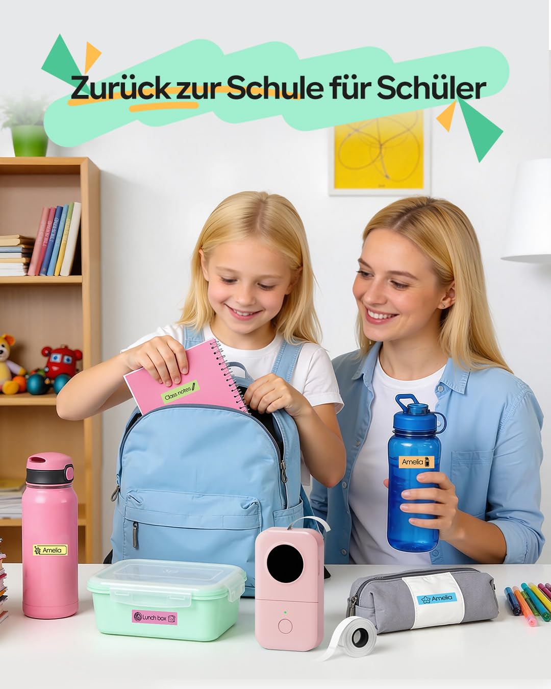 Phomemo D30 Miniurządzenie do drukowania samoprzylepnych etykiet, Bluetooth, drukarka etykiet, odpowiednia do domu, szkoły, biura, drukarka etykiet do smartfonów i tabletów - różowa