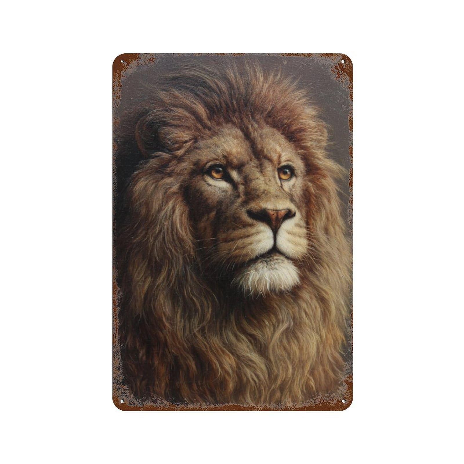 Lion King Painting Artwork-1 Rusty Metal Tin Sign 11.8"x7.9", for Farmhouse, Kitchen And Entryway Decor, Rustic Home Decor