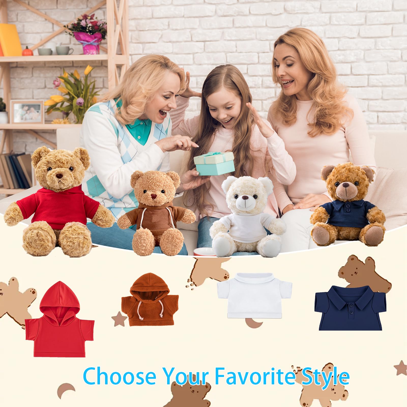 Zerodeko Vêtements pour Peluche 20 Cm Sweat À Capuche Mini Tenue pour Poupée Ours Habillage Souple Et Confortable Accessoire pour Animaux en Peluche Zerodeko Vêtements pour Peluche 20 Cm Sweat À Capuche Mini Tenue pour Poupée Ours Habillage Souple Et Confortable Accessoire pour Animaux en Peluche