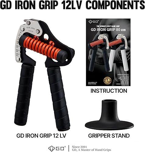 Miniatura 8 de GD IRON GRIP - Entrenador de fuerza de agarre de mano ajustable, fortalecedor de agarre de mano, fortalecedor de muñeca, silencioso y duradero,
