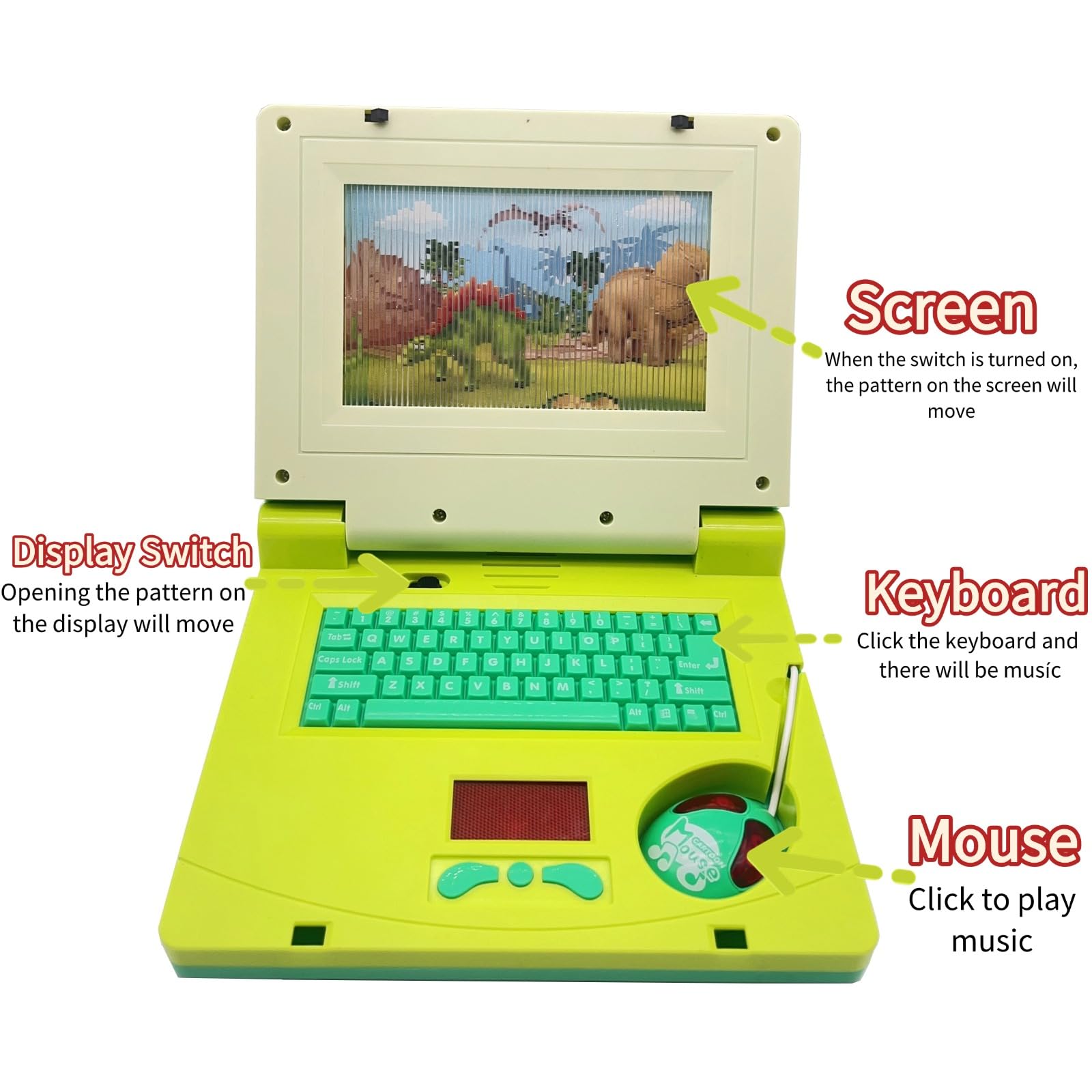 Eyfs Rwi Laptop Kids Learning Laptop,Learning Educational LED Music Laptop with 13 ...