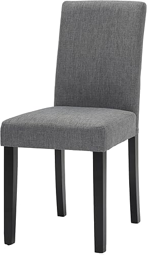 Miniatura 8 de LSSPAID Juego de 2 sillas de comedor tapizadas de tela moderna y elegante, sillas de comedor con patas de madera maciza para cocina, sala de estar,