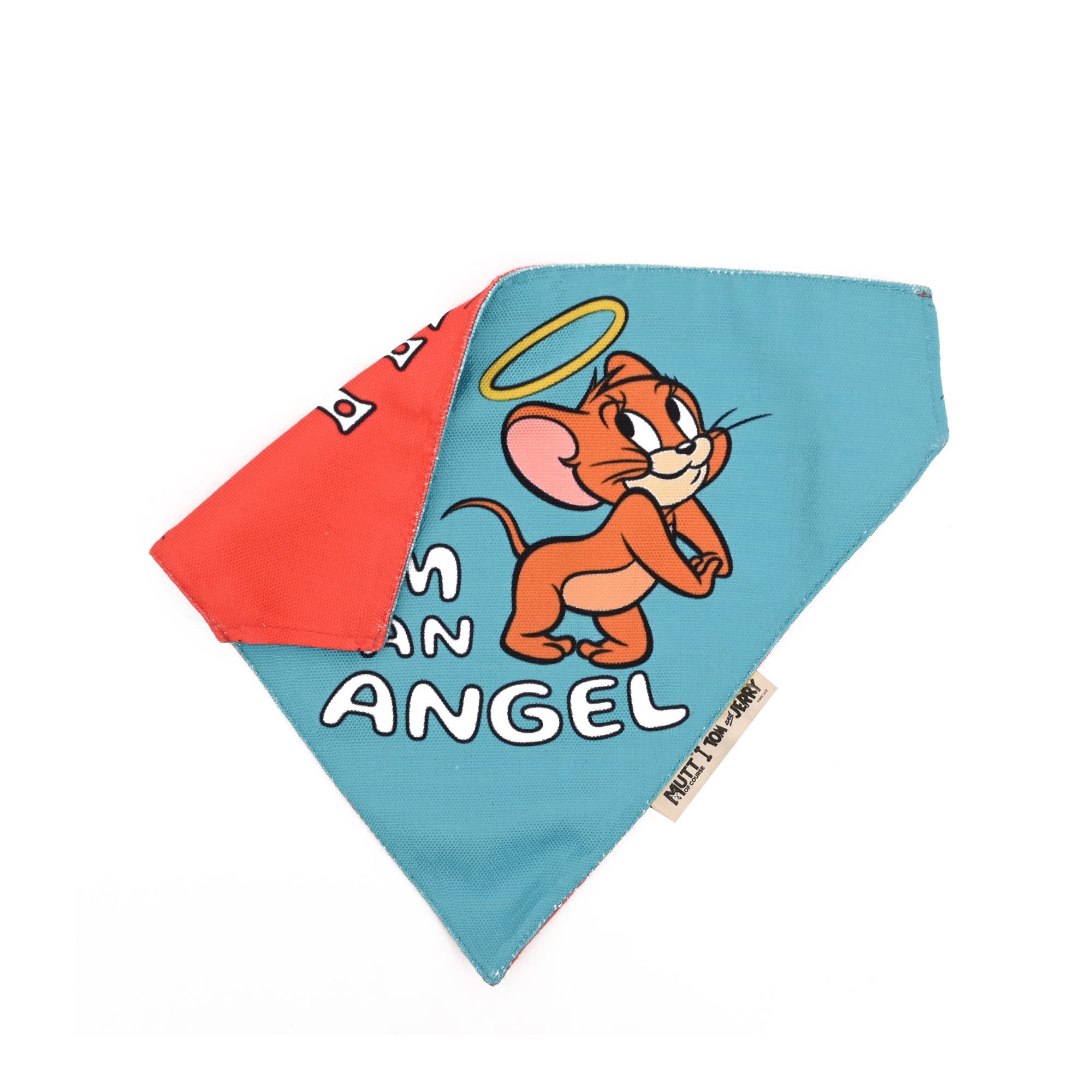 Tom and Jerry X Mutt of Course Angel and Devil Reversible Dog Bandana | Dog Scarf for Medium Dogs | Reversible Bandana for Dogs