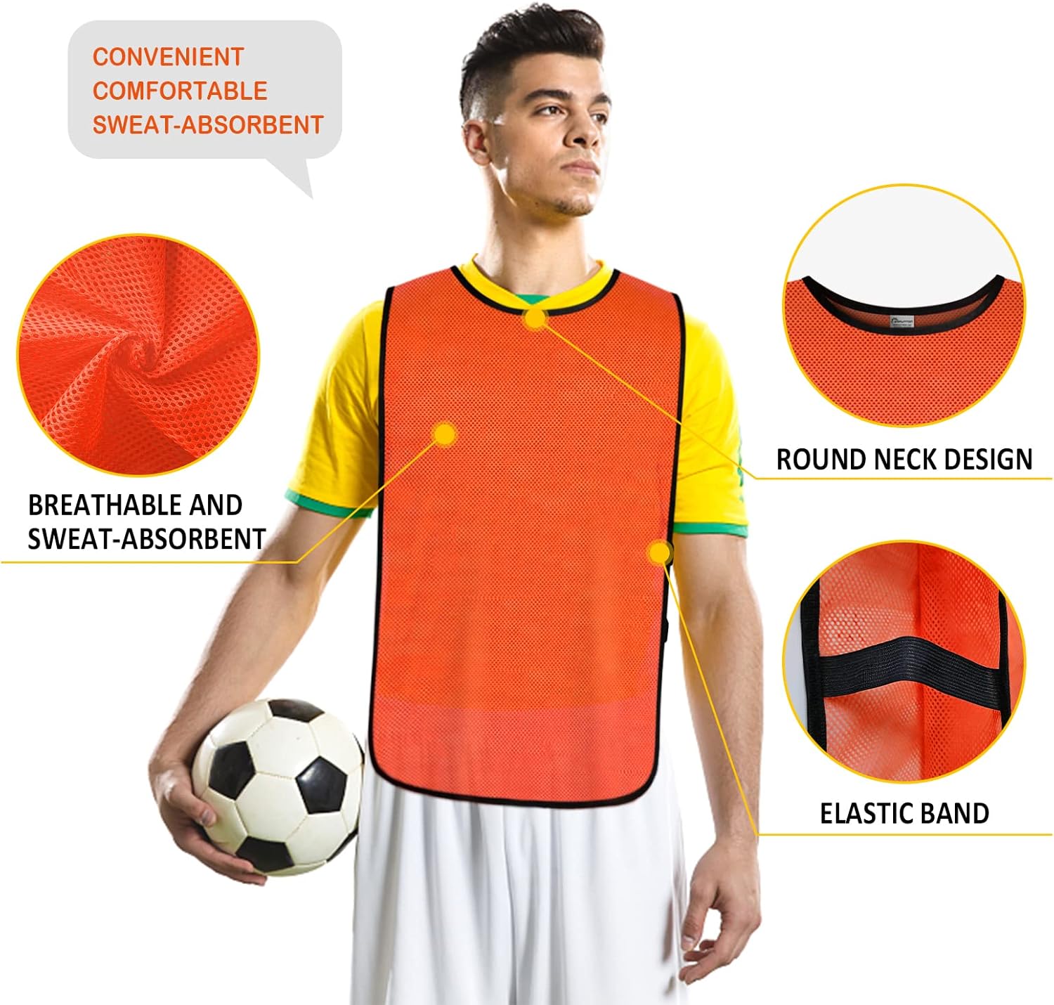 Mesh Scrimmage Team Practice Vests Pinnies Jerseys for Children Youth Teen & Adult for Sports(12 Jerseys)