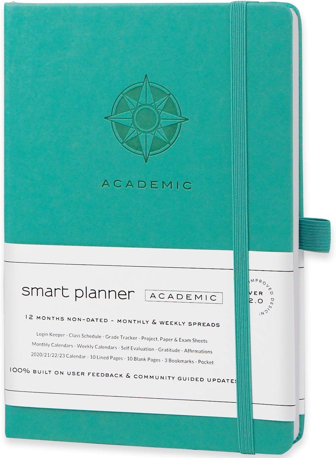 Smart Academic Planner - A5 Size 8.6 x 5.7 inches - Undated Daily Planner for School - Daily, Weekly, and Monthly Scheduling - Student Planner for Maximizing Focus and Productivity (Light Green)