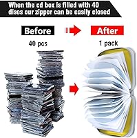 Vista 4 de CD Case, 40 Capacity CD/DVD Case Holders Wallet Hard Plastic DVD Disc Cases Storage Binder for Car Home Office Travel (Yellow)