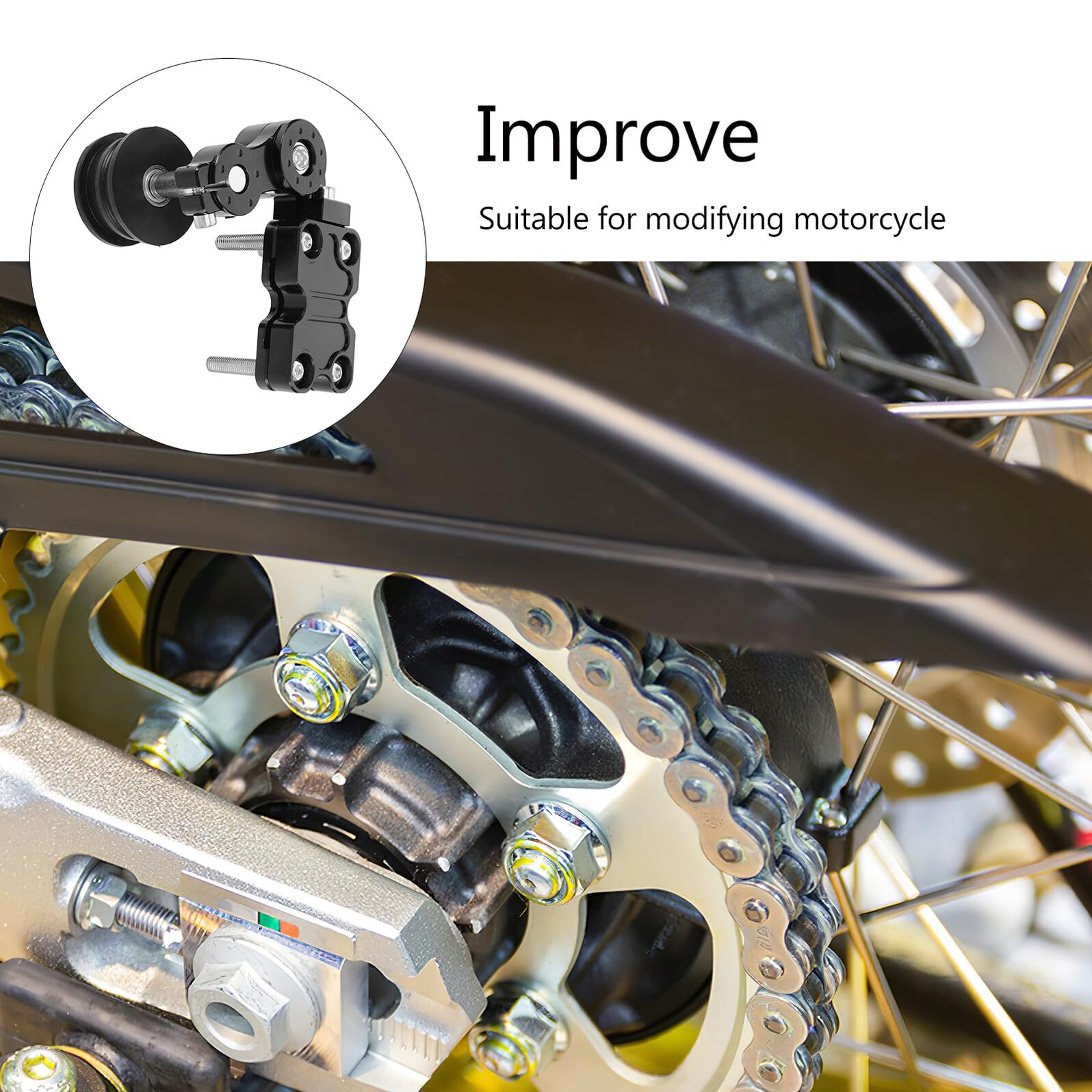 Abaodam Steuerkettenspanner aus Aluminiumlegierung für Motorrad Kettenspanner-führungsbaugruppe zur Präzisen Einstellung der Kettenspannung Motorrad-kettenspannerführung für Tuning