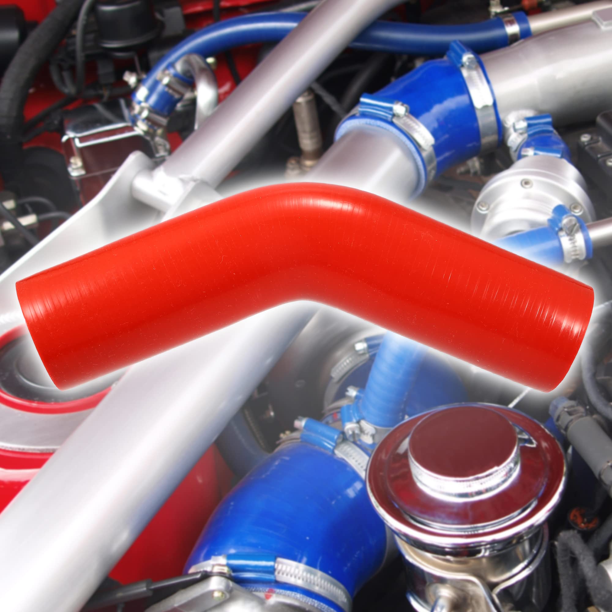 Tubo Flessibile In Silicone Per Auto - Diametro Interno 50-60mm, Rosso, Resistente Alle Alte Temperature