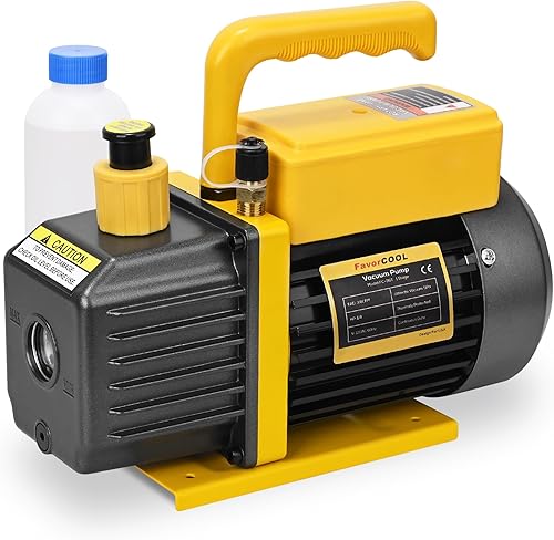 Bomba de vacío de 3.6 CFM, bomba de vacío de aire HVAC de paleta giratoria de una etapa de 110 V, 1/4 HP, recarga de refrigerante de CA para