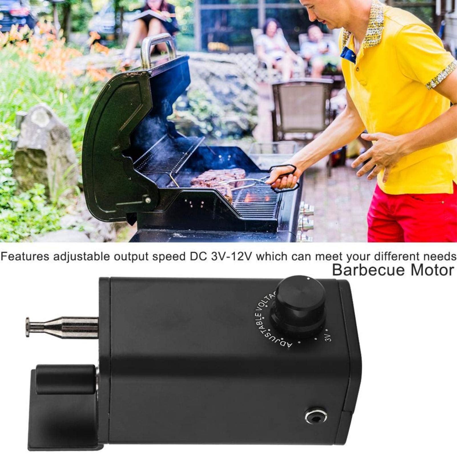 DC 3-12V Uscita Regolabile BBQ Arrosto Girarrosto Grill Motore Rotatore Strumento Barbecue(EU Plug 220V)