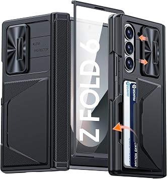 for Samsung Galaxy Z Fold 6 Case Wallet & Screen Protector,Lens Cover