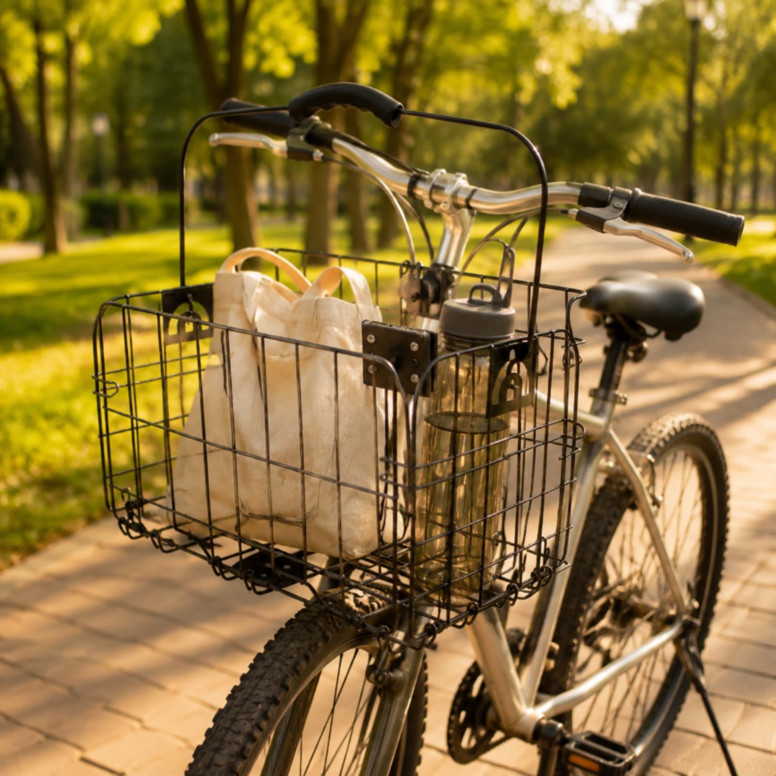 Panier Vélo Pliable Amovible, Modèle Pliable avec Sac Intérieur Et Boîte en Carton