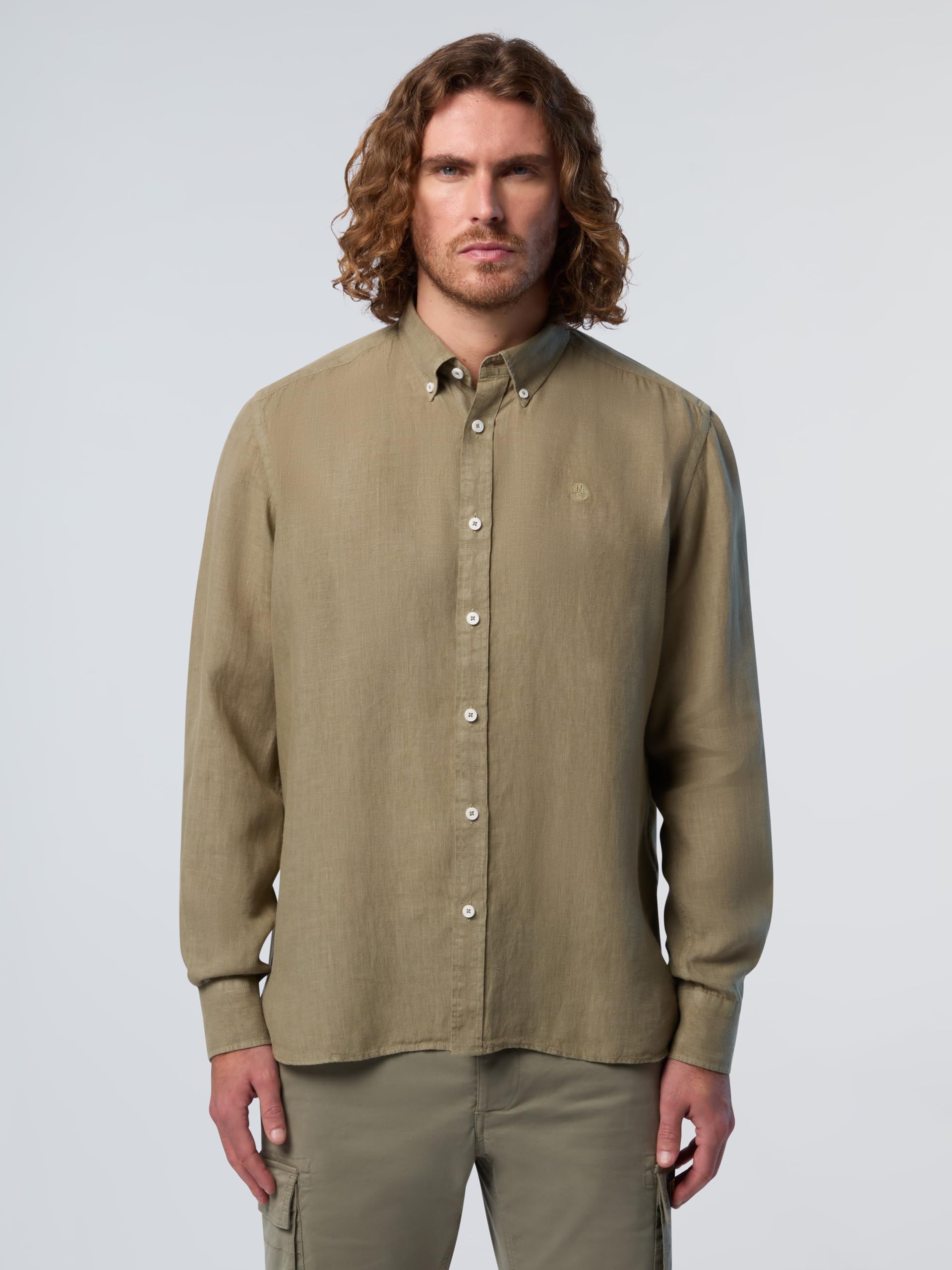 NORTH SAILS Camicia Uomo in Lino European Flax™ con Bottoni in Corozo