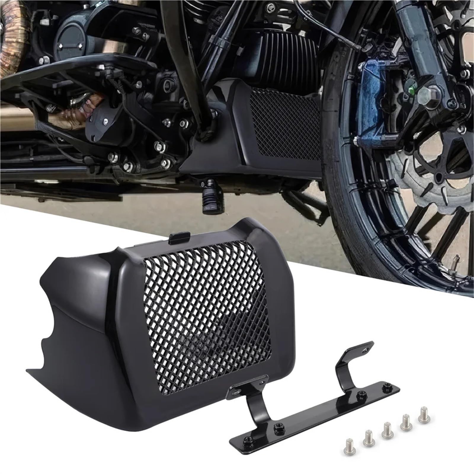 Chłodnica silnika Pasuje do Harley Touring Road King Road przemieszczanie się po ulicy FLHR FLHX 2017-2020 osłona chłodnicy oleju motocyklowego Chłodnica Oleju(Black)