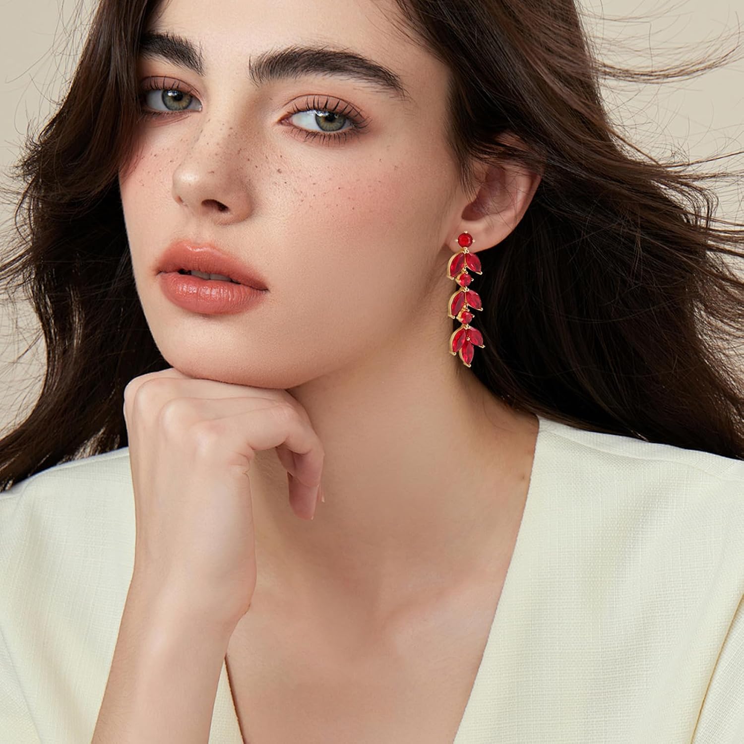 Cubic Zirconia Wedding Earrings for Bridal Elegant Rhinestone Crystal Drop Dangle Earrings for Women Bridesmaids Guest Party Prom Jewelry Trendy - Image 2