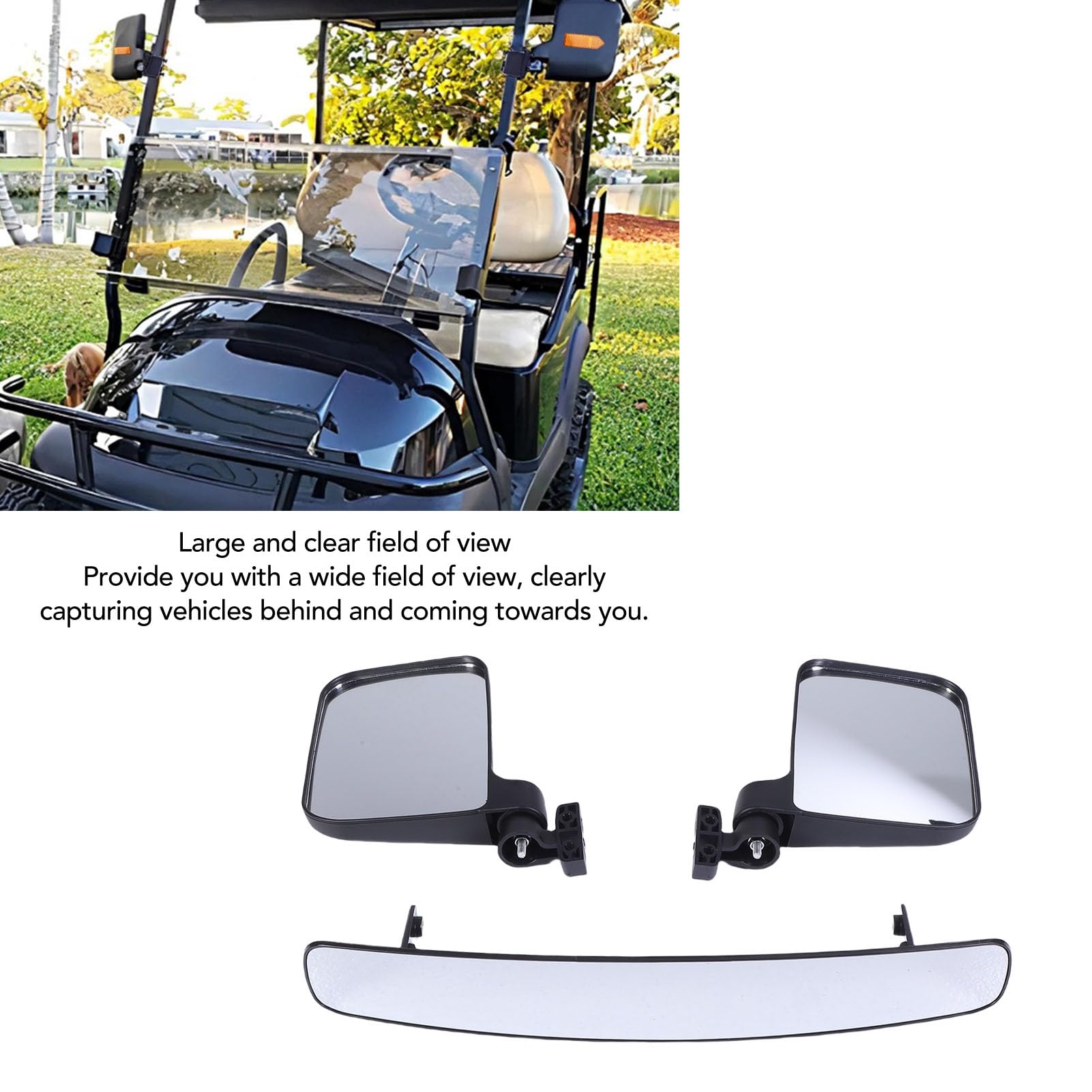 Yctze Kit di Ricambio in Vetro HD per Specchietti per Carrello per Carrelli EZGO TXT RXV, DS e Precedent,-G29, Star e Zone - Specchietti Retrovisori e Retrovisori Pieghevoli
