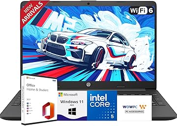 Newly Designed 15.6" Business Laptop(2025/2026 Edition) with Microsoft Office, Intel Core i5-1235U 10-core Processor, 16GB RAM, 1TB SSD, Ultra Quiet, Long Battery Life, Windows 11 Pro, WOWPC