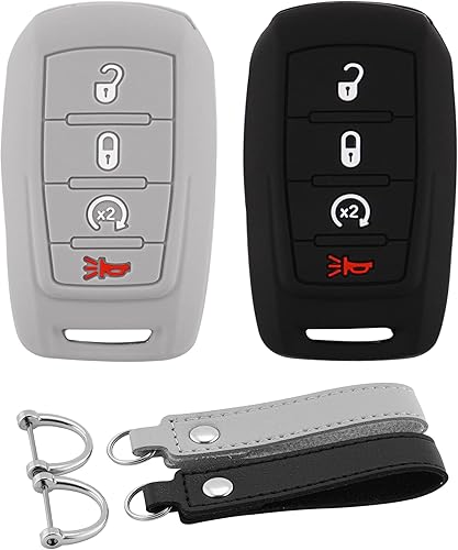 Llaveros de protección de cubiertas completas de silicona (paquete de 2), Negro + gris disponible en Yaxa Peru