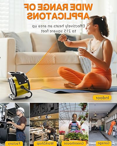 Miniatura 5 de Calentadores para exteriores para patio, calentador de espacio al aire libre de 1500 W con calentamiento rápido 3S PTC, calentador eléctrico de