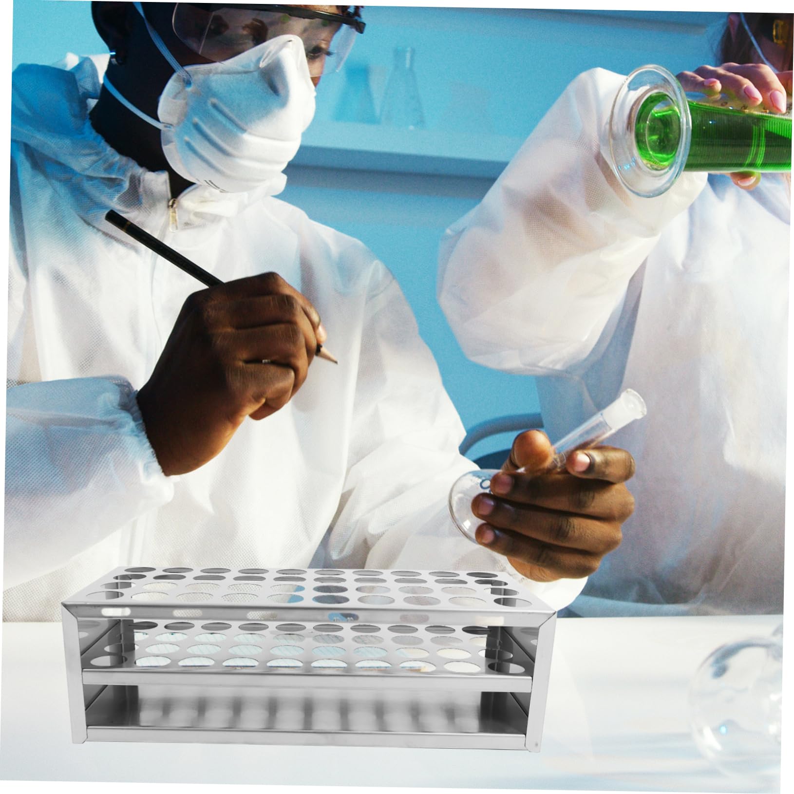 ULTECHNOVO Gradilla Para Tubos De Ensayo De Pocillos Organizador De Laboratorio Soporte Para Tubos De Ensayo Para Experimentos Químicos y Biológicos
