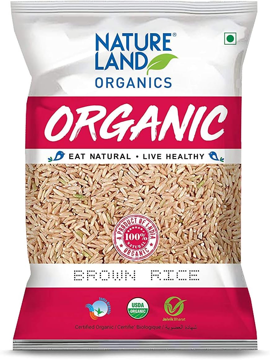 Natureland Organics Brown Rice Premium 1 Kg - Organic Healthy Rice