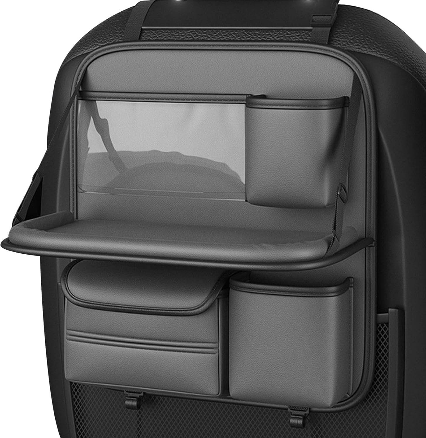 Autositz Rücksitz Organizer für Ford Thunderbird 2005, Auto Rückenlehnenschutz Multifunktional Wasserdicht Rücksitz Organizer Klapptisch,Grey