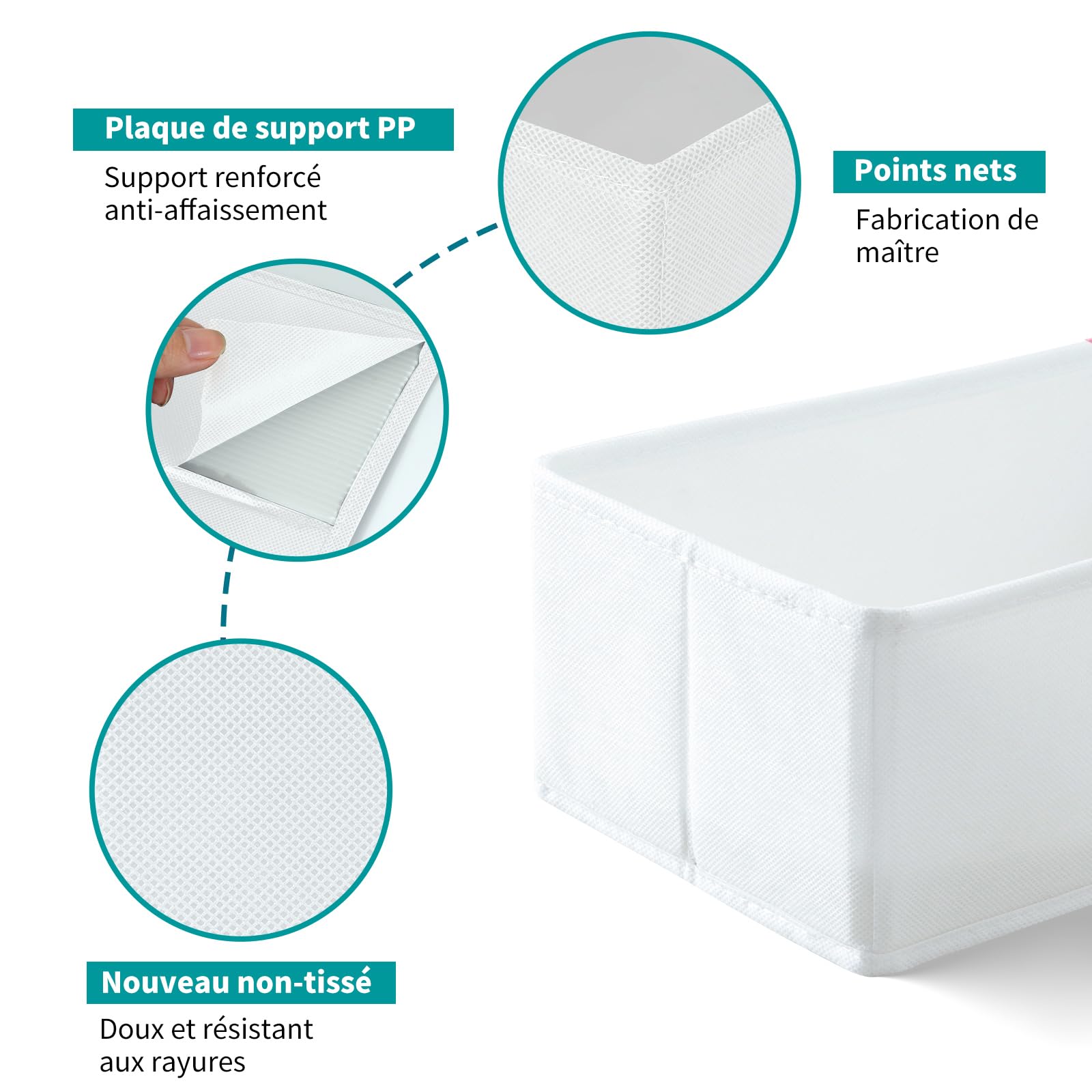 Juego de 16 cajones organizadores compatibles con armario PAX 100 x 58 cm, cajas de tela plegables con base estable para ropa, color blanco