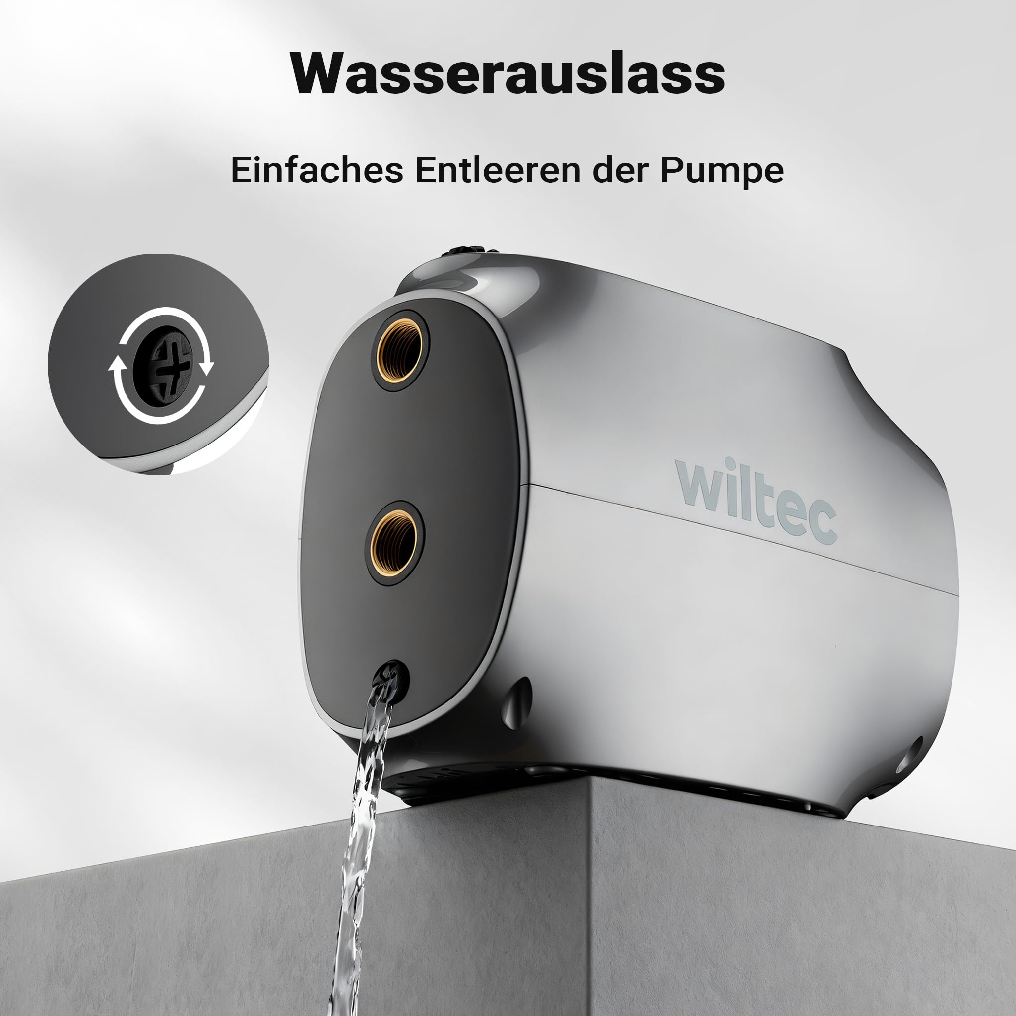 Wiltec automatische Magnetkreiselpumpe 750 W, Magnetpumpe mit 55 m Förderhöhe, Kreiselpumpe für Haus und Garten