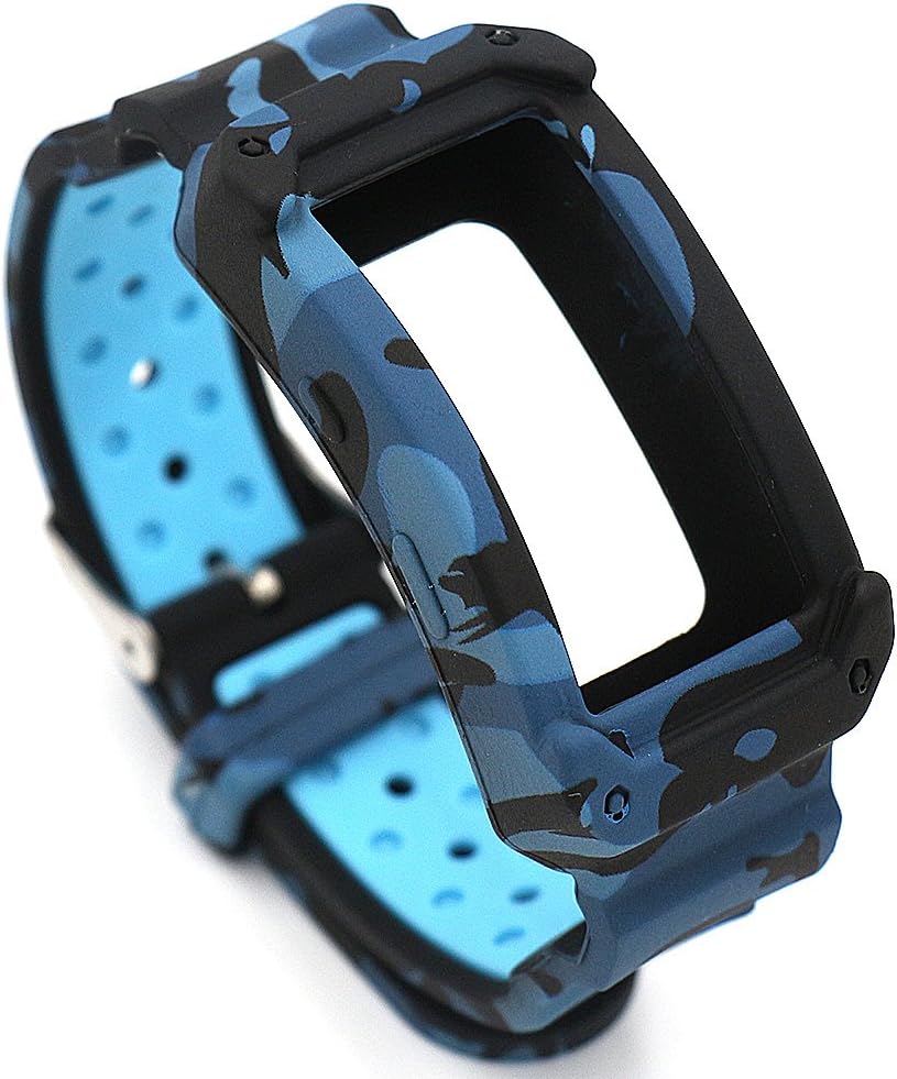 YANRAN Silicone Bracelet Replacement Band for Samsung Galaxy Gear Fit2 Wristband (Blue cam)