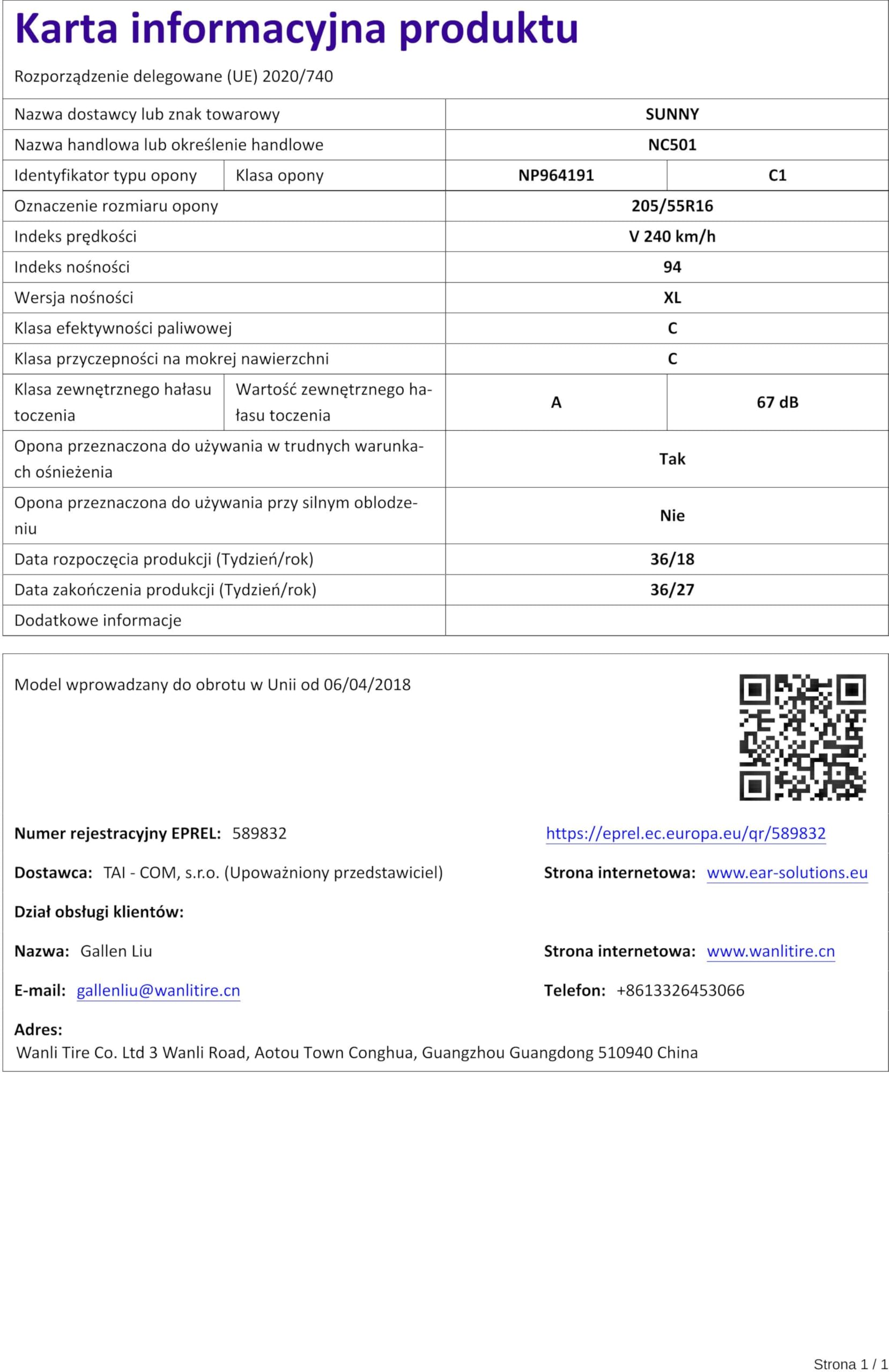 SUNNY 205/55 R16 94V 4 Stagioni XL Auto