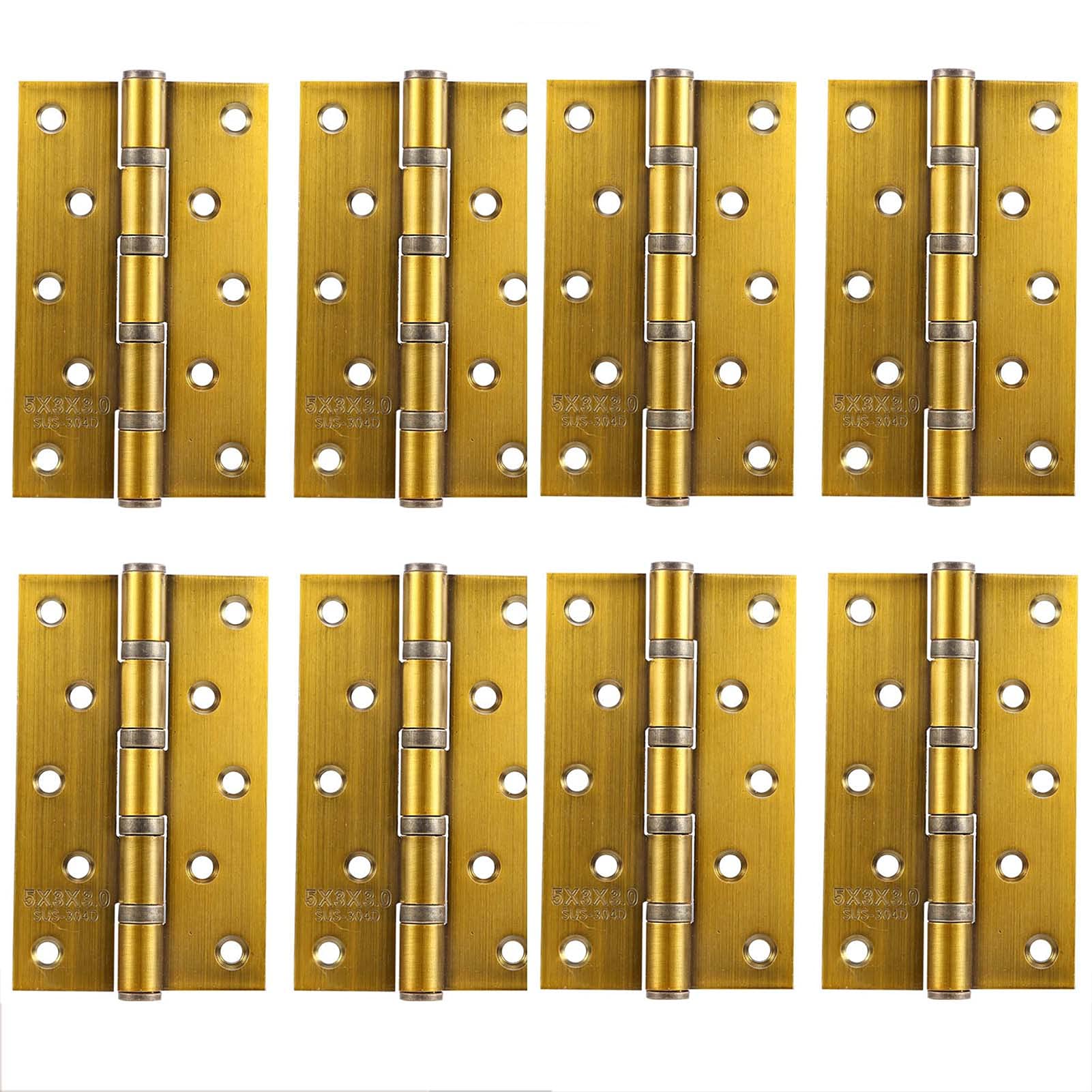 Nvsfzgiyg D 8 Pairs Stainless Steel Hinges, Oor With Screws, Ball Bearing Fol Butt For Internal & External Oors,(D)