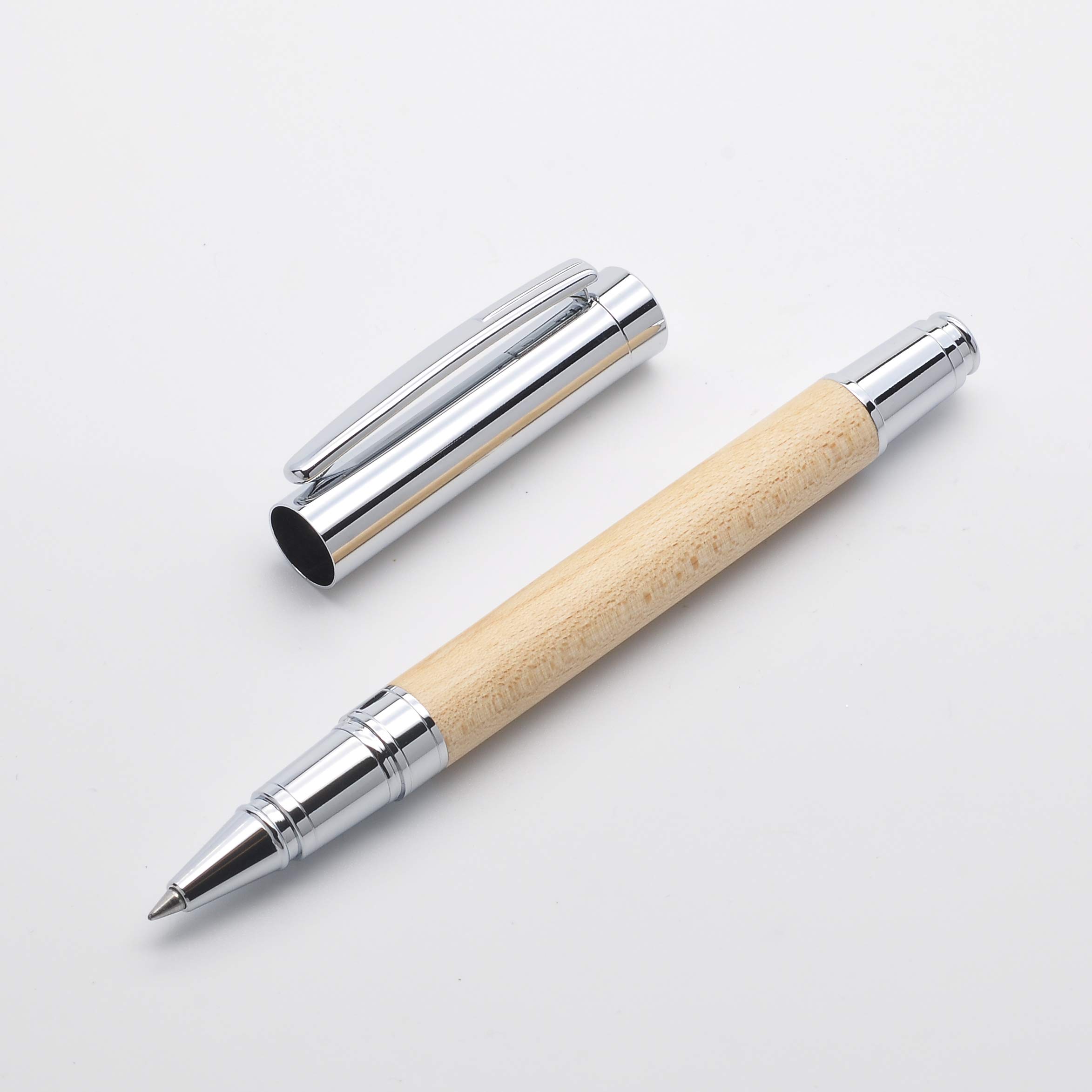 Lachieva Lux - Penna a sfera in acero, con elegante scatola di legno, ottima idea regalo
