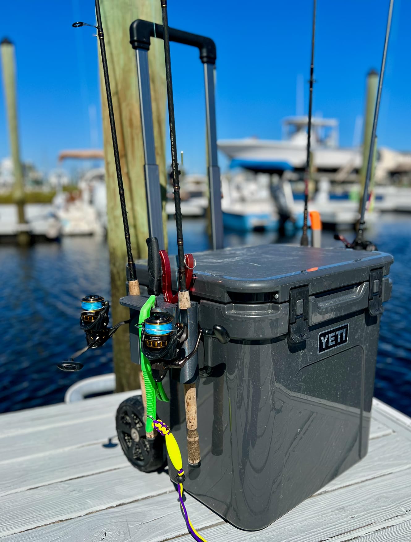 cooler and fishing rod holder Amazon.com : Tideline3D Fishing Rod Holder Compatible with YETI Roadie  32/48/60 Wheeled Cooler (Blaze Orange) : Sports & Outdoors