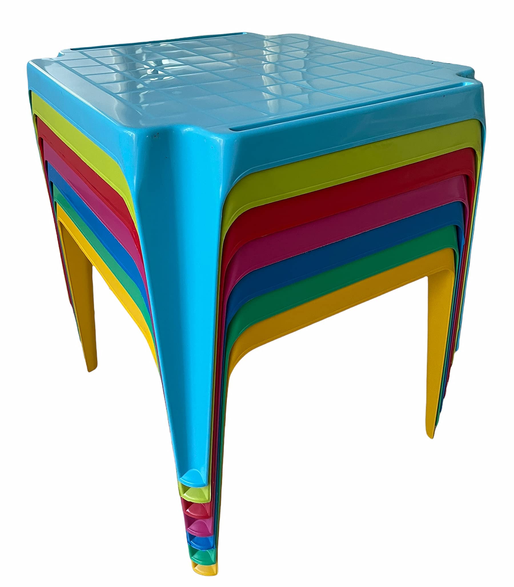 eacommerce Tavolo Tavolino da gioco per Bambino Colori Assortiti in Polipropilene Impilabile (Blue)