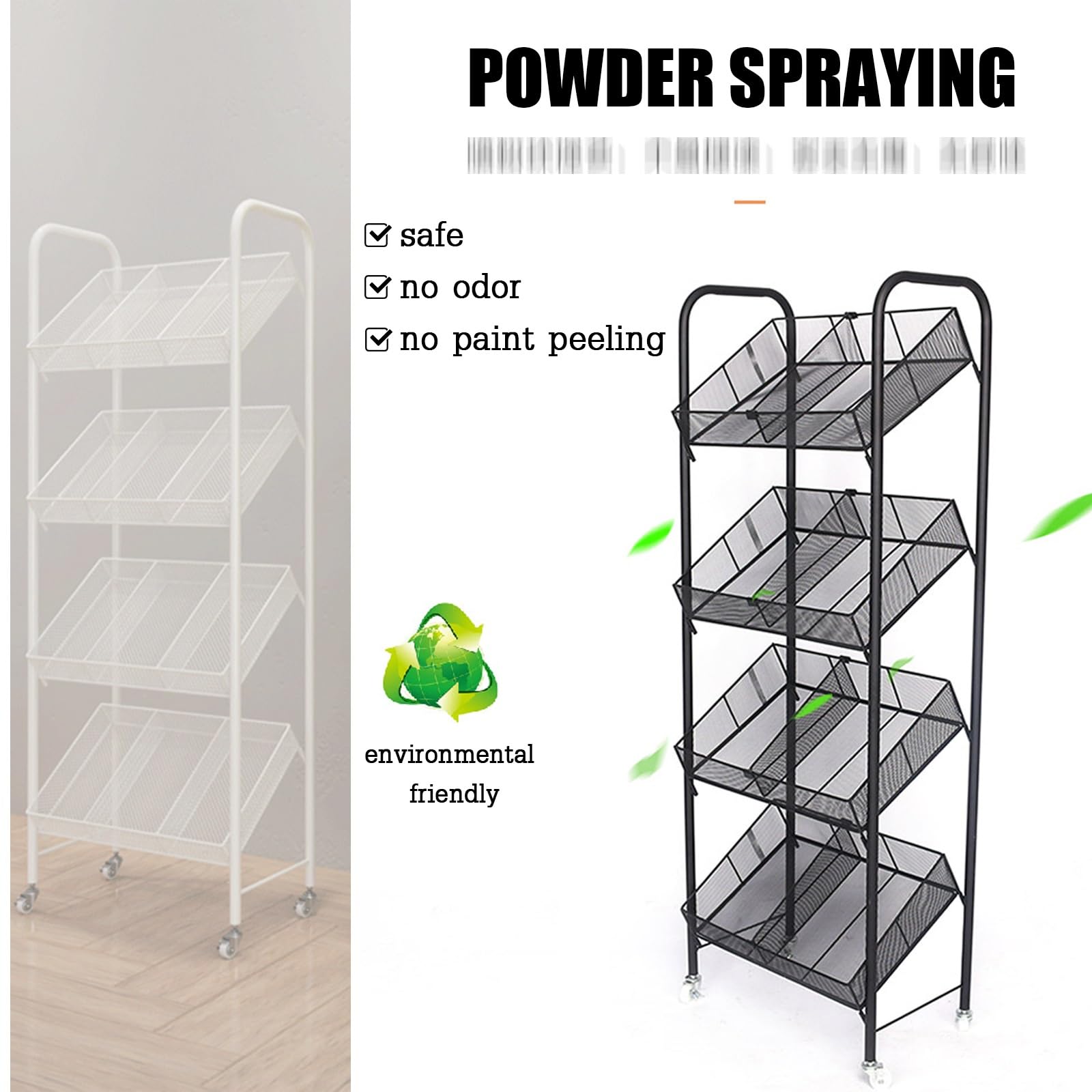 Amazon｜ディスプレイラック、オーガナイザー、キャスターとフック付き