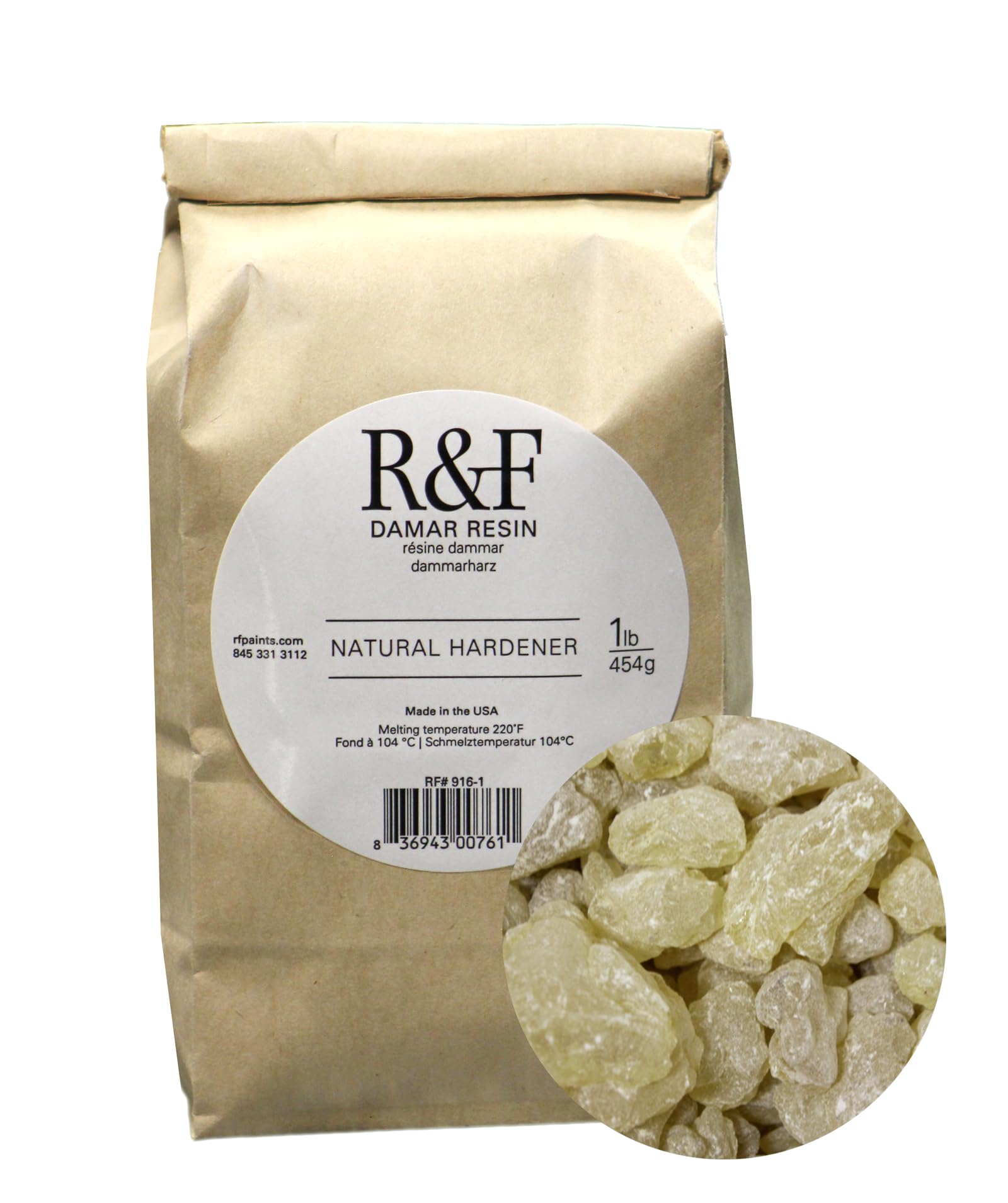 R&F Handmade Paints 916-1 Encaustic Damar Resin Crystals, 1-Pound