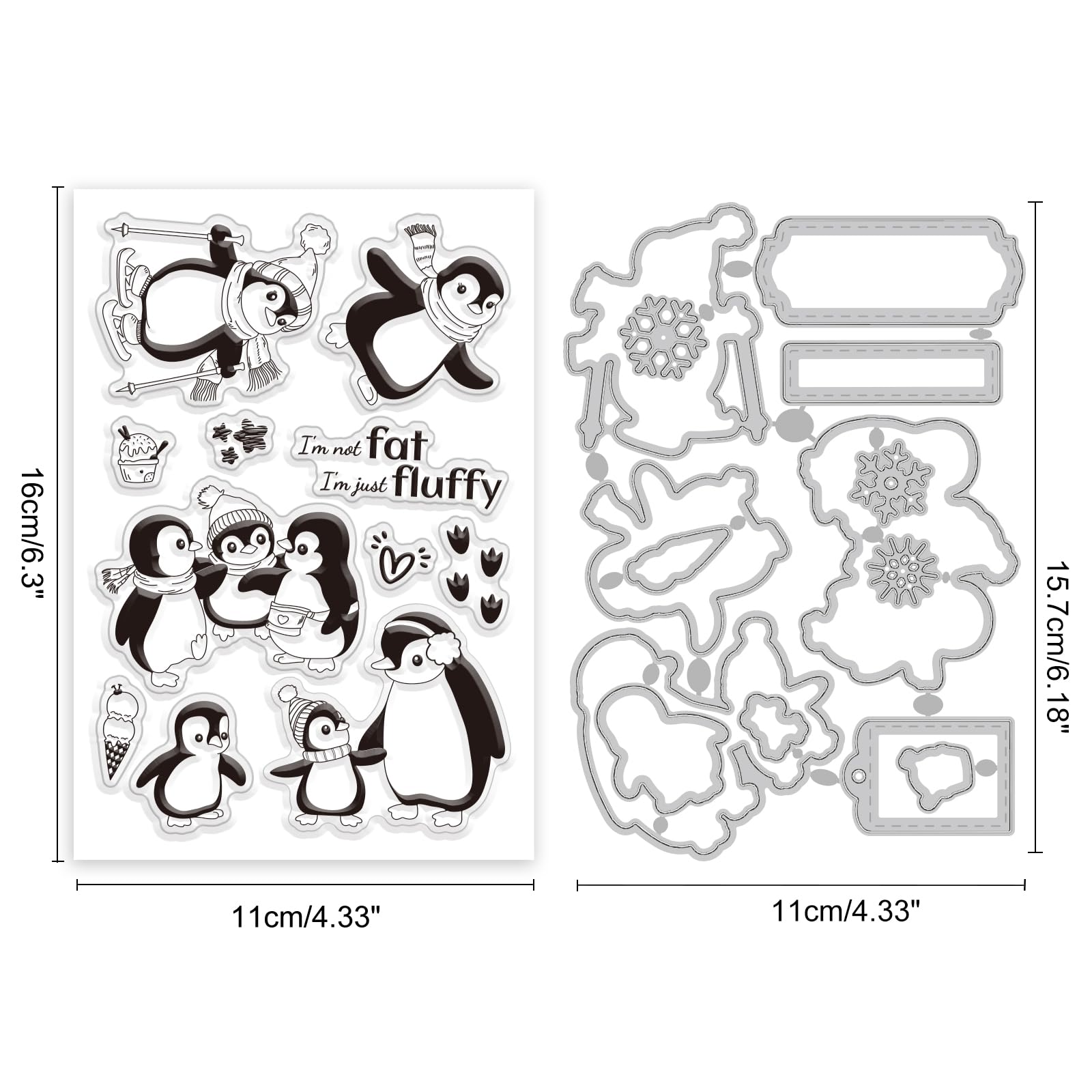 DIY Craft Stamps GLOBLELAND Penguin Clear Stamps Set - Cute Reading ...