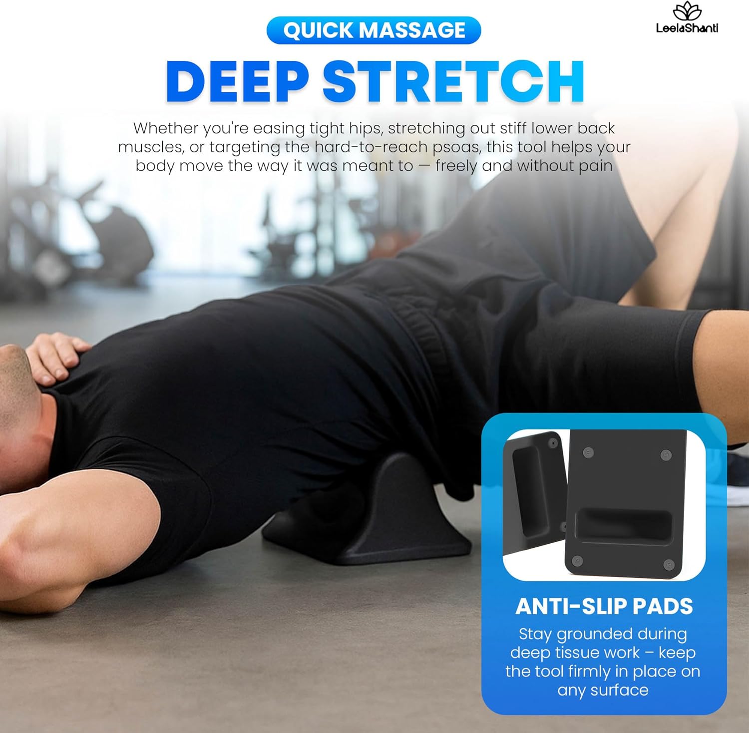 Psoas Release Tool, Deep Tissue Hip and Back Massager, Hip Hook for Psoas Muscle Release, Hip Flexor & Trigger Point Relief (Black)