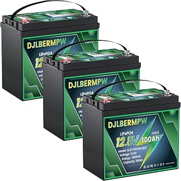 36V 100Ah LiFePO4 Lithium Battery,8000+ Deep Cycle Golf Cart Battery 36V, 100A BMS 3840W Energy, 3 Pack 12V 100Ah Mini in Series to 36V 100Ah Lithium Batteries for Club Car,RV/Camper,Marine