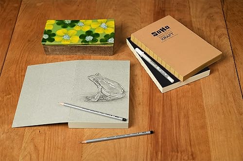 Miniatura 4 de SoHo Urban Artist Bloc de bocetos de encuadernado abierto, blocs de bocetos abiertos para dibujo, caligrafía, cualquier medio seco y más. - Gris -