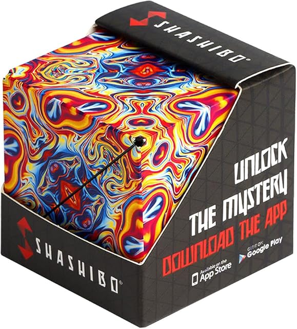 SHASHIBO Shape Shifting Box - Award-Winning, Patented Sensory Cube w/ 36 Rare Earth Magnets - Extraordinary 3D Magic Cube  Shashibo Cube Magnet Sensory Toy Transforms Into Over 70 Shapes (Spaced Out)