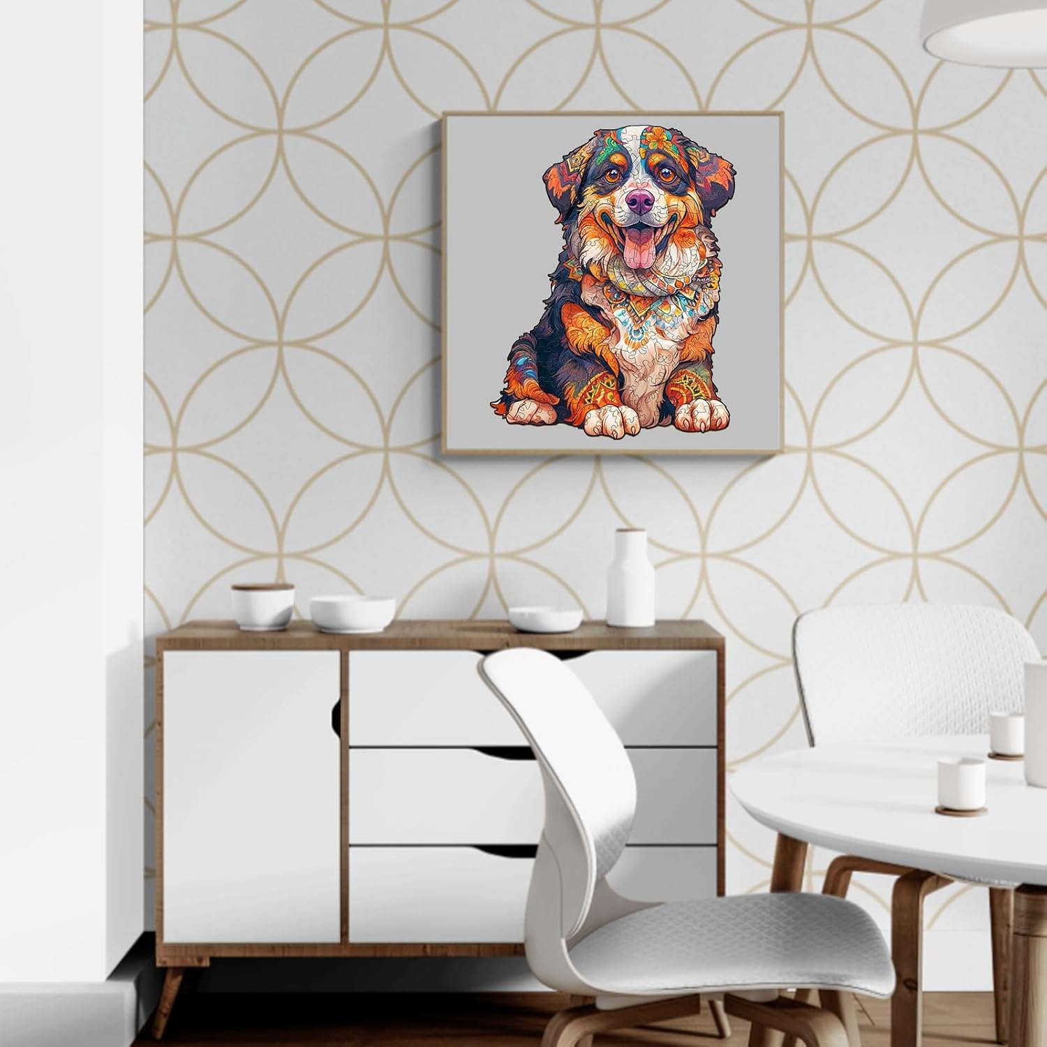 WOODBESTS Wooden Puzzles for Adults, Bernese Mountain Dog Wood Puzzle Adult, Unique Animal Shape Wooden Jigsaw Puzzles, Puzzle Game Gifts for Family Friends Birthday (150pcs, M-11.4 * 8.9in)