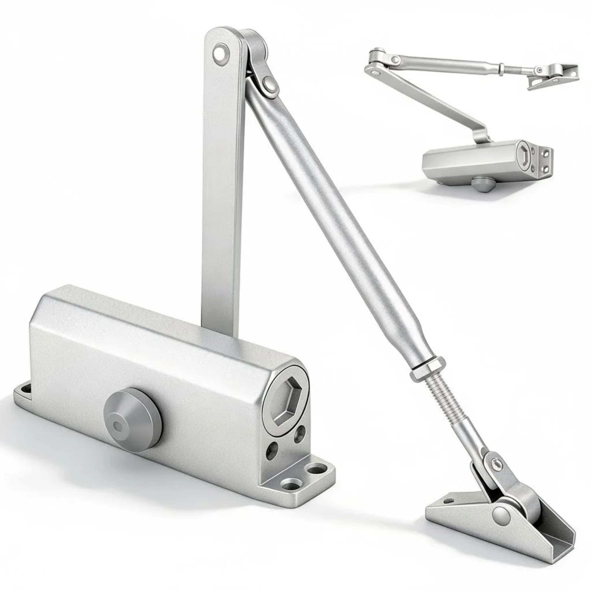 Photo 1 of Heavy Duty Automatic Door Closer, Self Closing Hydraulic Door Closer, Soft Close No Slam, Anti Rust Aluminum, Easy DIY Install, Fits 88-143lb Doors 23-43in, for Home & Commercial Use