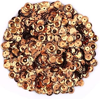Naler 2800 Pieces 6MM Brown Loose Cup Sequins, Iridescent Spangles for Sewing Embroidery, Crafts,Wedding, Christmas, Easter Decorations - Buy now